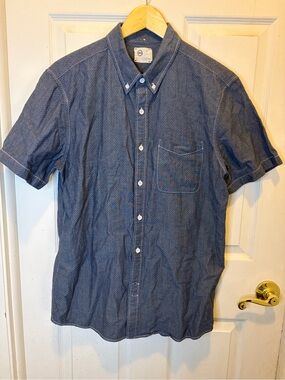 Ag Adriano Goldschmied Short-Sleeve Button-Down Shirt in Navy